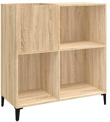 Tidyard Mobile Porta Dischi,Armadietto Porta CD,Supporto per Giradischi,Mobiletto Multiuso,Mobili Soggiorno,Libreria per Soggiorno,Armadio di Stoccaggio,Rovere Sonoma 84,5x38x89 cm Legno Multistrato