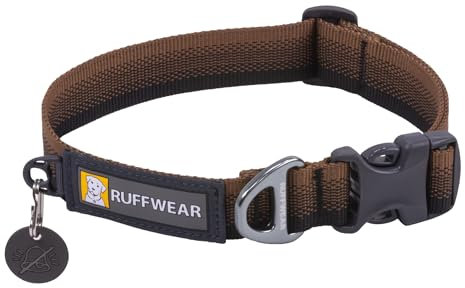 RUFFWEAR Front Range Collar, Medium Dog Collar with Aluminium V-Ring, Adjustable Length Pet Dog Collar, Comfortable Soft Fabric, Animal Collar with Dog Lead Attachment Ring, 36-51cm, Moonlight Fade