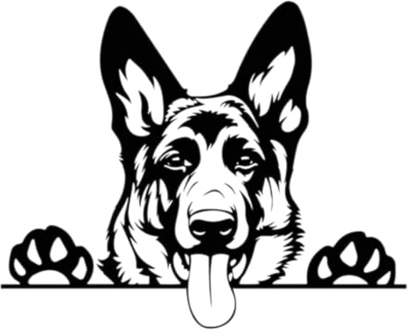 Autoaufkleber 15cm Schwarz Deutscher Schäferhund Aufkleber Black German Shepherd Car Sticker Haustier Hund Wasserfester Aufkleber German Shepherd Lustige Auto Aufkleber Stoßstange Heckscheibe Dekor