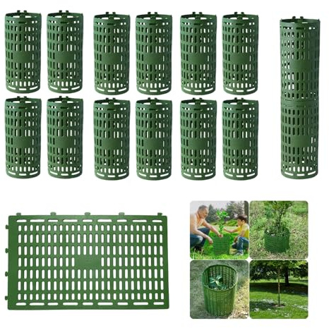 Wuyue Hua Protector de Tronco de Árbol, 12 Protectores de Tronco con Lazos Giratorios, Ajustable para Árboles o Plantas de Varios Tamaños, Evitando Daños en la Corteza del Árbol (Verde, 12 Unidades)