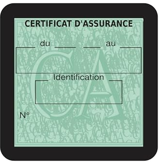 HADEXIA Porte Vignette Assurance Pare Brise Voiture Neutre | Étui Simple Pochette Adhésive Autocollant Sticker Noir