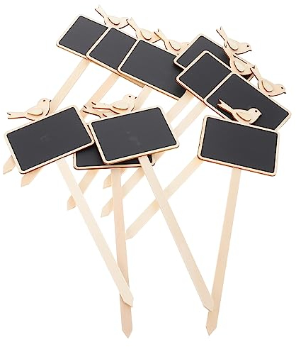 FUNOMOCYA 20 Stück Holz Kreidetafel Nachrichten Schilder Kreidetafel Picker Blumentopf Dekoration Tischdeko Für Hochzeit Und Andere Anlässe