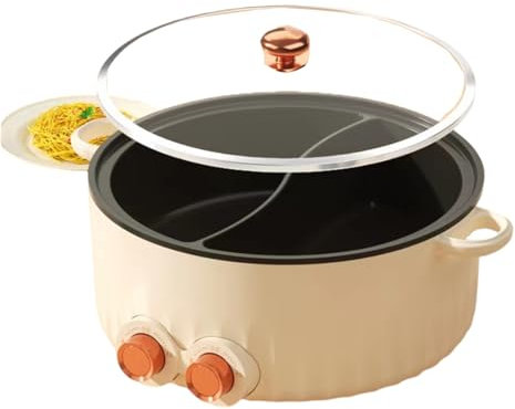 ERSINIAN Pentole elettriche antiaderenti | Pentole elettriche a Doppia Faccia | Multi-Cooker elettrici con velocità Regolabili | Multi-Cooker elettrici | Una pentola per più Usi (5L/6L), 5L