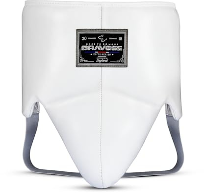 Bravose Elite2.0 Boxing Groin Guard for Boxing, Sparring, Muay Thai, Kickboxing and MMA | Cowhide Leather Abdominal Protector for Karate, Taekwondo and Martial Arts Training (M)