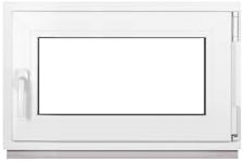 Framex Ventana De Sótano PVC Pequeña Blanco De Ancho x Alto: 80 x 45 cm (800 x 450 mm), Doble Acristalamiento (32 mm), Oscilobatiente, DIN Derecha
