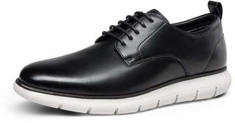 Bruno Marc Men's Casual Dress Sneakers Formal Business Shoes, Breathable Leather Upper Comfort Lightweight Cushioning Oxfords Crossflex NeatLite,Size 11,Black,BMUMOX2514