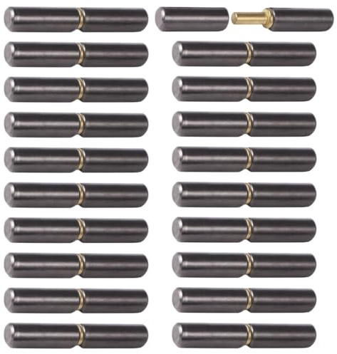 Lot de 20 charnières à souder à barillet en fer, 8,9 x 1,27 cm, charnière amovible pour portes battantes, fenêtres, rampes de remorque et plus encore