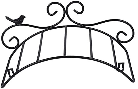 Toddmomy Soporte Para Manguera De Jardín Colgante, Estante De Almacenamiento Metálico Negro 38x17 Cm, Soporte Para Manguera Exterior Resistente, Adecuado Para Organizar Jardín y Exteriores