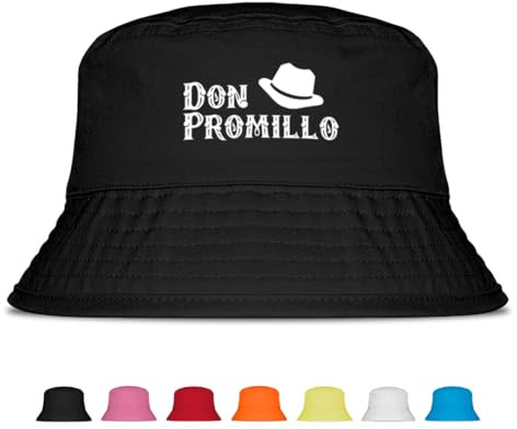Prozente Momente Don Promillo - Fischerhut - Lustiger Fischerhut – Der perfekte Sonnenhut für Herren & Damen – Ideal als Malle-Outfit, Party-Accessoire & Festival-Eimerhut für den Strand