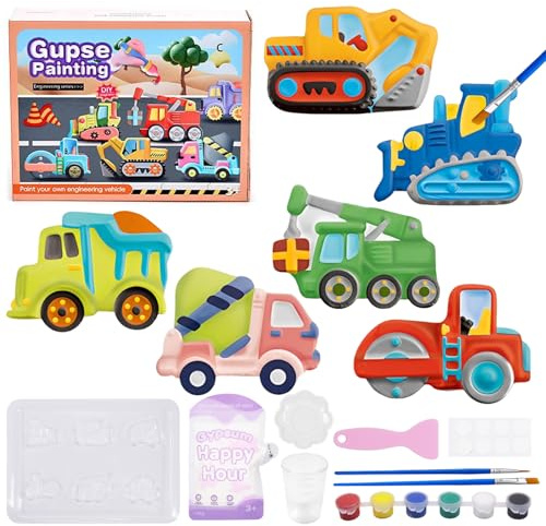 Kit de moulage de plâtre pour voitures, figurines en plâtre, pierres de plâtre à peindre, bricolage, moulage de plâtre, licorne, figurines en plâtre, kit de peinture, cadeaux d'anniversaire créatifs