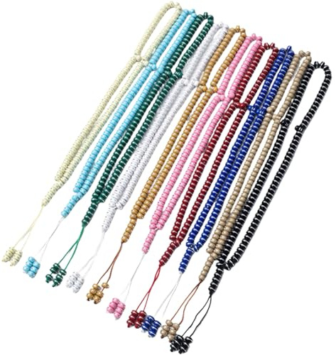 Tressify Islamische Gebetsperlen, Tasbih mit 99 Perlen, mehrere Farben, Acryl-Misbaha für Ramadan oder Eid, 34 cm Gesamtlänge