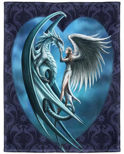 YISUMEI Decke 150x200 cm Kuscheldecken Sanft Flanell Weich Fleecedecke Bettüberwurf Drachen Engel