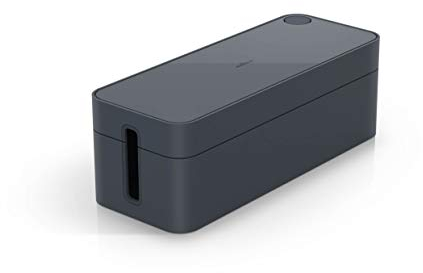 Durable CAVOLINE Cable Management Box L | Safely Store Power Blocks and Cables | Premium Flame Retardant Plastic | Large Box in Graphite