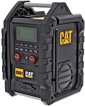 Cat, Radio portable chantier 18 V USB, AUX-IN, DAB, FM Bluetooth, 3,5 mm, IP54, 2 haut-parleurs stéréo (sans batterie) avec chargeur AC