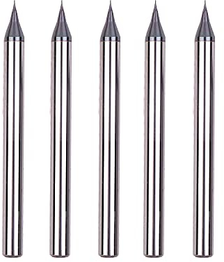 0,3 mm – 5 Stück quadratische flache Schaftfräser, Bohrer Schaftfräser Mini CNC-Fräser, Schneidwerkzeuge für Nutfräsen, Profilierbohrer.