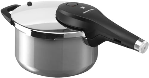 WMF Perfect Premium Fusiontec Schnellkochtopf Induktion, Dampfkochtopf 4,5l, High-Tech Keramik, 2 Kochstufen, All-In-One-Drehknopf, grau