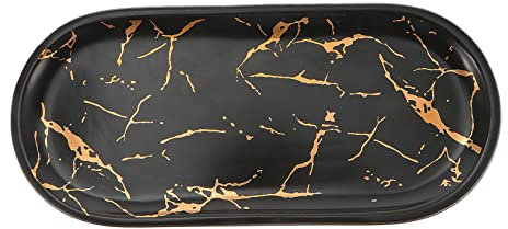 Alipis Plateau à Sushis Céramique Marbrée Assiette à Bijoux Simple Et Raffiné Présentoir De Style Nord-américain
