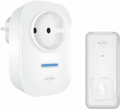 Elro Set di campanelli cinetici senza fili DB4000 - con ricevitore a inserimento con presa - non richiede batterie