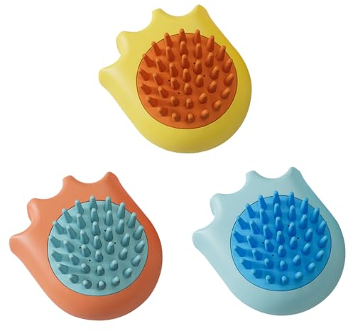 Hundebürste, Waschhandschuh Hund Hundeshampoo Bürste Silikon Haustier Badebürste Hunde Waschbürste Katzenhaarbürste Massagebürste für Hundedusche Weiche Hundebürsten für Hunde Katzen (3 Stück)