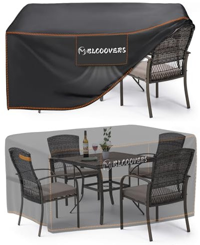 Copertura per mobili da giardino, impermeabile, protezione anti-UV, per tavoli da giardino, mobili da terrazza, in tessuto Oxford resistente, 125 x 125 x 74 cm