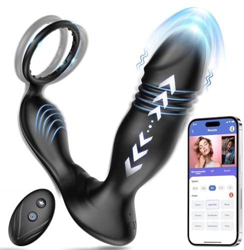 JOURLOVE Vibrador de Próstata Version del mando a distancia Hombre Vibradrador Sexo Anal Vibrador,Estimùlador prostata Juguetes Sexuales Anales Masculinos 9 * 9 modos USB Recharge
