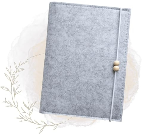 Beliah - Étui de protection en feutre pour carnet de maternité - Organiseur - Cadeau pour femme enceinte - Porte-documents, gris, sans impression, Classique