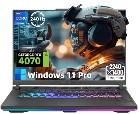 ASUS ROG Strix G16 Gaming Laptop, 16 QHD 240Hz IPS Display, Intel i9-14900HX, RTX 4070, 64GB DDR5, 2TB SSD, 4-Zone RGB Backlit Keyboard, Windows 11 Pro & Free Microsoft Office & External DVD Drive