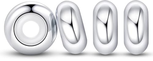 Ruaidhra 4pcs Silber Charm Stoppers & Beads für Damen,Universelle Legierungs-Halter für Armband,Blume Glühwürmchen Sterling Silber S925 Charm Anhänger für Armbänder,Sicherheitskette