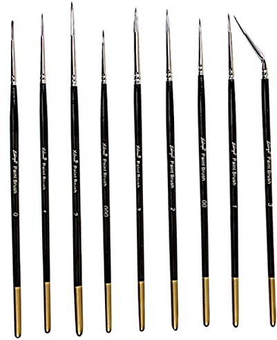 jojofuny 9 Stück Künstler Pinselset Nylon Linerstifte Feine Details Für Wasserfarbe Öl Und Acrylmalerei Professionell Ergonomisch Für Künstler Malerei Geschenk