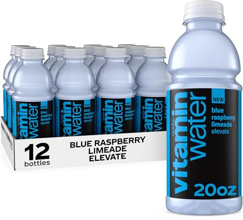 vitaminwater Blue Raspberry Limeade Elevate Nutrient Enhanced Water Beverage 20 oz. 12 pack