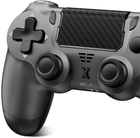 Glitfix Wireless Controller für P4,Game Controller Kompatibel mit P4/Slim/Pro, Gamepad Joystick mit 1000-mAh-Akku, Audiobuchse und Turbo-Funktion