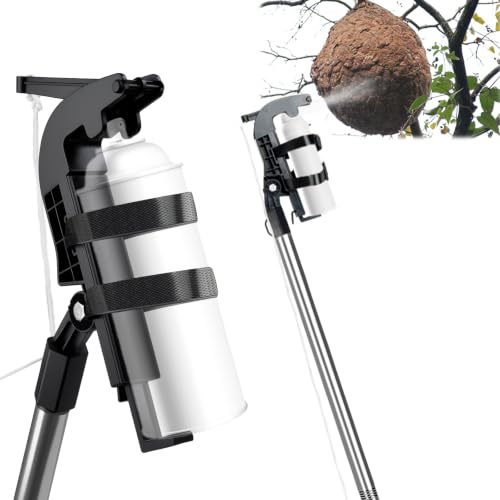 Sprühdosen Verlängerungsstangen Adapter, Sprühdosenhalter mit 3.6m Teleskopstange Thread 3/4, Einstellbarer Sprühdosenverlängerungen für Spraydosen, Wespenspray, Sprühfarbe