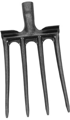 SOIMISS Horquilla De Acero Resistente De Cuatro Puntas para Tierra y Manejar Estiércol Repuesto para Horca Agrícola Multifuncional y Duradera