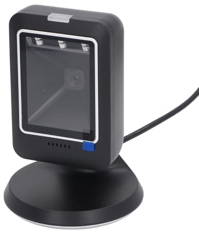 Asixxsix 1d 2d StreckkodsläSare, RundStråslande Automatisk Avkänning USB TRÅDBUNDEN QR-KODLÄSARE SCANNER PLUG OCH PLAY DESKTOP STRECKKODSLÄSARE KOMPATIBEL MED