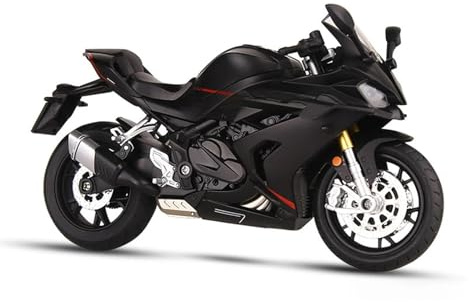 Motorcykelmodell 1:12 För QJMOTOR 600RS Motorcykel Samlingsmodell I Gjuten Form(Svart)