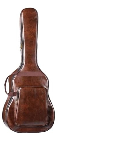 LPATEBCVU Gitarrentasche Klassischer Gitarren-Rucksack aus wasserdichtem, verdicktem PU-Leder, 40/41 Zoll, Tragetasche for Gitarrenkoffer, Zubehör for Musikinstrumente(Brown)