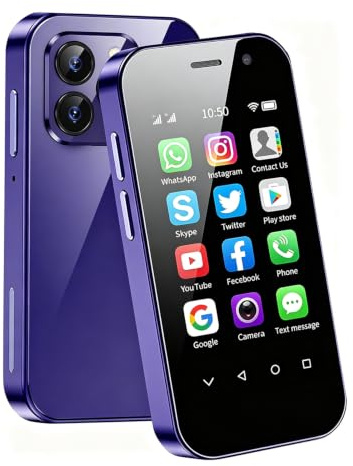 Longben Unlock Smartphone, 3.0-inch screen, Android 12, 4G dual SIM card, 1950mah long battery life, 2MPx+5mMP high-definition camera, Bluetooth/WiFi/facial recognition/OTg/SMS (3GB+32GB Purple)