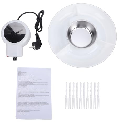 BAOFUYA Pentola Per Fonduta Elettrica, Kit Per Fonduta Di Cioccolato Staccabile Da 25 W Macchina Per Fondere Il Cioccolato Per Feste Per Latte, Formaggio, Burro, Caramelle, Feste, (Spina europea)