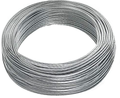 Vinyl Coated Picture Hanging Wire #4 100-Feet Braided Picture Wire Heavy,Supports up to 50lbs for Photo Frame Picture,Artwork,Mirror Hanging(1.5mm x 30.5 Meters)