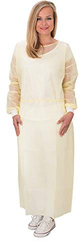 Vlies-Infektionsschutzkittel Professional 10 Stück | Infektionserregerschutz EN 14126 PE-Komplett-Laminierung | mit Strickbündchen | PP-Schutzkittel 140 x 135 cm