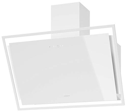Oranier kopffreie Umluft Wandhaube 90 cm Selena - große Dunstabzugshaube im Kopffrei-Design - weiße Schräghaube mit Touch Control & Fernbedienung