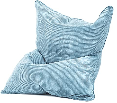 Green Bean XXL Sitzsack aus Cordstoff 370 Liter EPS-Perlen Füllung - Kuschelig Weich Robust & Waschbarem-Stoff Bodenkissen Liegekissen Sitzkissen - Hellblau