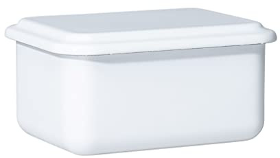 Riess, 0412-033, Vorratsbehälter mit Deckel small hoch, WEISS, Vol. (rec.): 0,8 Liter, Made in Österreich, LBH: 15,9x11,8x7,9cm, 0,450kg, Vorratsbehälter, Deckel, Bleifrei, Farbecht, Kratzfest