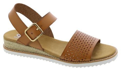 Skechers Women's Desert Kiss Sunny Flair Sandals, Luggage Duraleather, 7 UK
