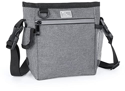 PETTOM Leckerlitasche für Hunde mit Magnetverschluss, Leckerlibeutel Hund mit Herausnehmbare Innentasche, Futterbeutel Hundetraining Gassi Tasche Hund