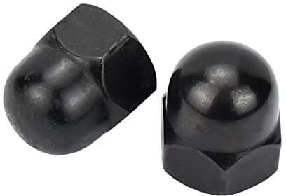 Aflytep 3-40 Stück M3/M4/M5/M6/M8/M10/M12 Schwarze Hutmuttern aus Karbonstahl