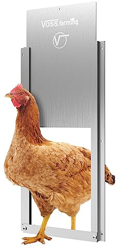 VOSS.farming Hühnerklappe Tür, Hühner-Schiebetür für automatische Hühnerklappe, Alu 220 x 330mm, Hühnertür, Aluminiumklappe