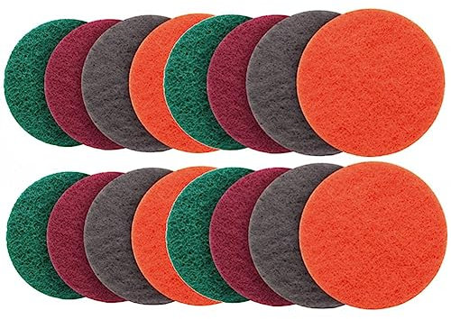 Set di 16 pezzi in tessuto non tessuto abrasivo, 5 per lucidatura, acciaio inossidabile, mobili, grana 180 400 800 1500