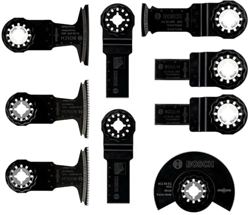 Bosch 2608669146 9-teiliges Universal Starlock Multi-Tool-Klingen-Set Holz Metall HCS