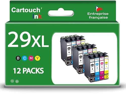 CARTOUCHINK - 29XL - 12 Cartouches d'encre Compatibles avec 29 XL Fraise - pour Epson Expression Home XP-235 XP-255 XP-245 XP-345 XP-445 XP-432 XP-335 XP-342 (Noir et Couleur)